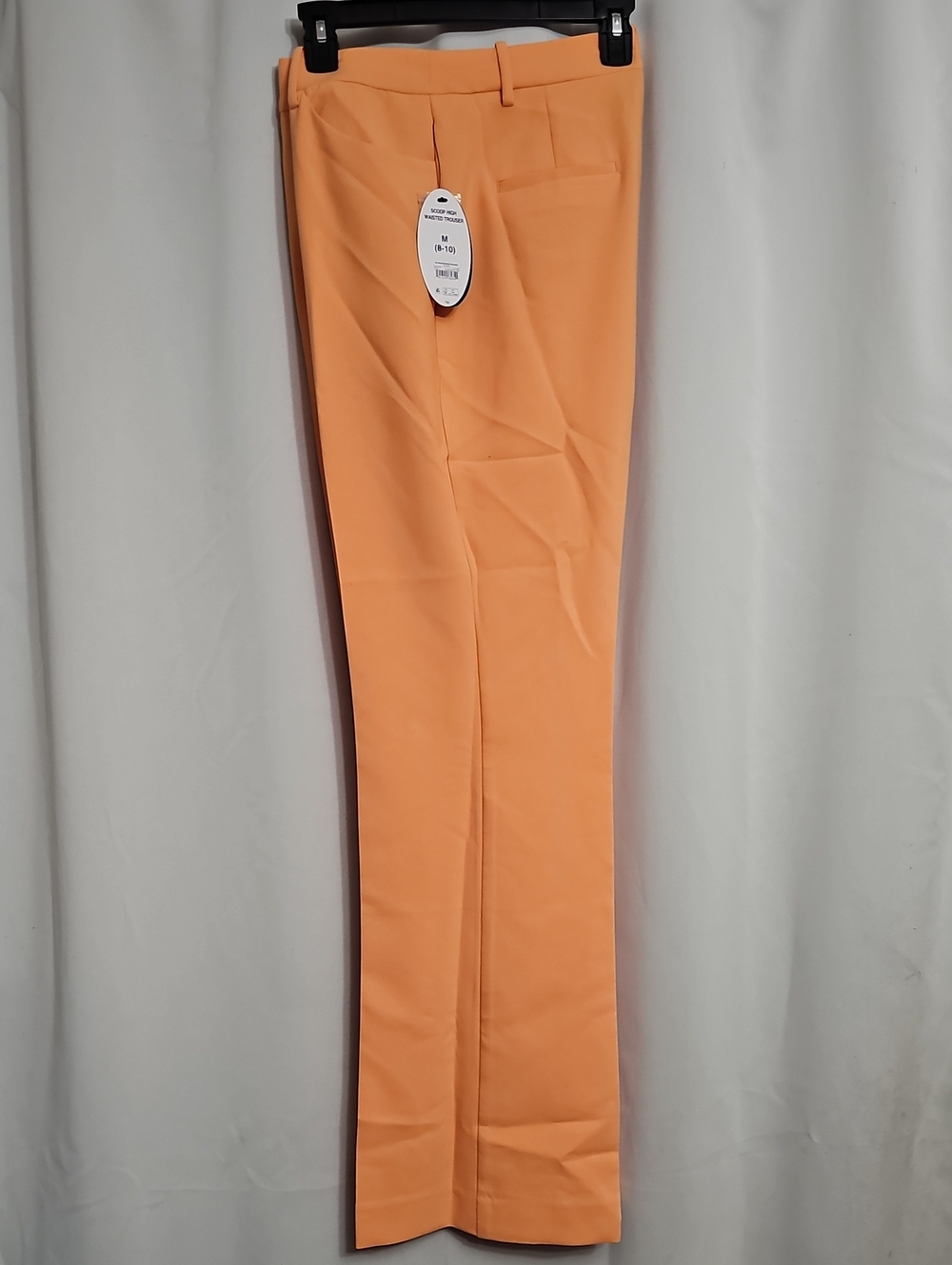 Tall High Waisted Trousers Crease Front Size Medium 8-10 Color Pumpkin New - Picture 6 of 14